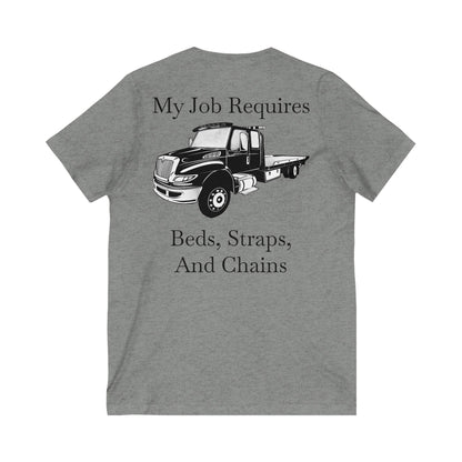 Beds, Straps, And Chains Unisex Short Sleeve V-Neck Tee
