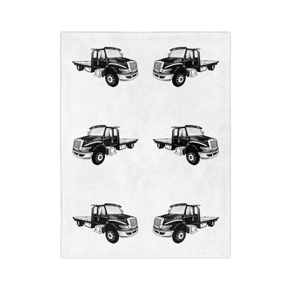 Flatbed Tow Truck Velveteen Microfiber Blanket