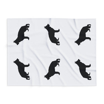 German Shepherd Silhouette Arctic Fleece Blanket