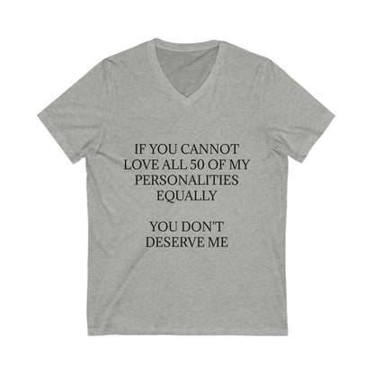 50 Personalities Unisex Short Sleeve V-Neck Tee