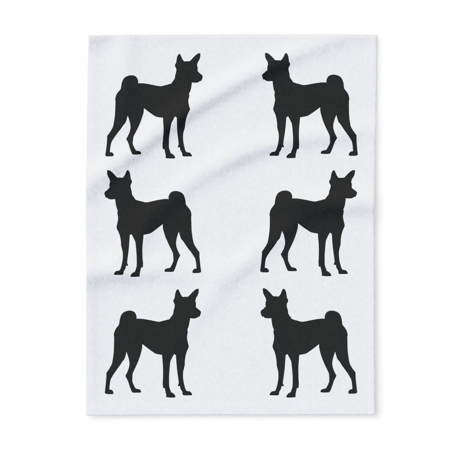 Basenji Silhouette Arctic Fleece Blanket