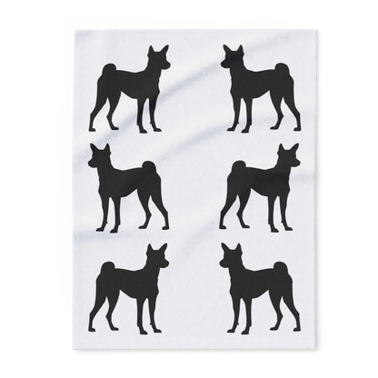 Basenji Silhouette Arctic Fleece Blanket