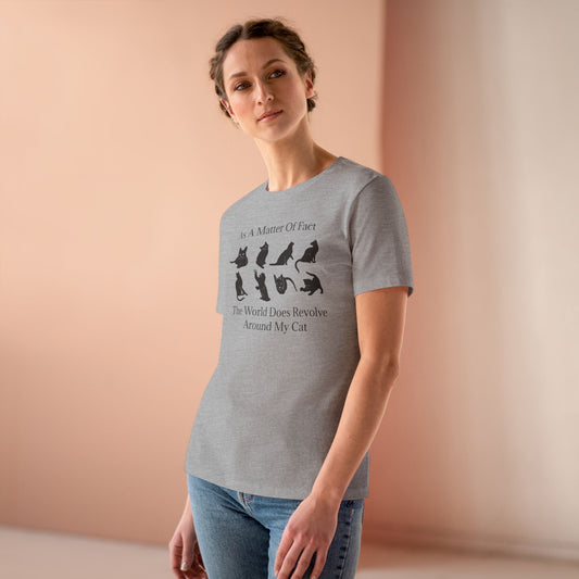 Matter Of Fact Cat Women's Short Sleeve Crewneck Tee