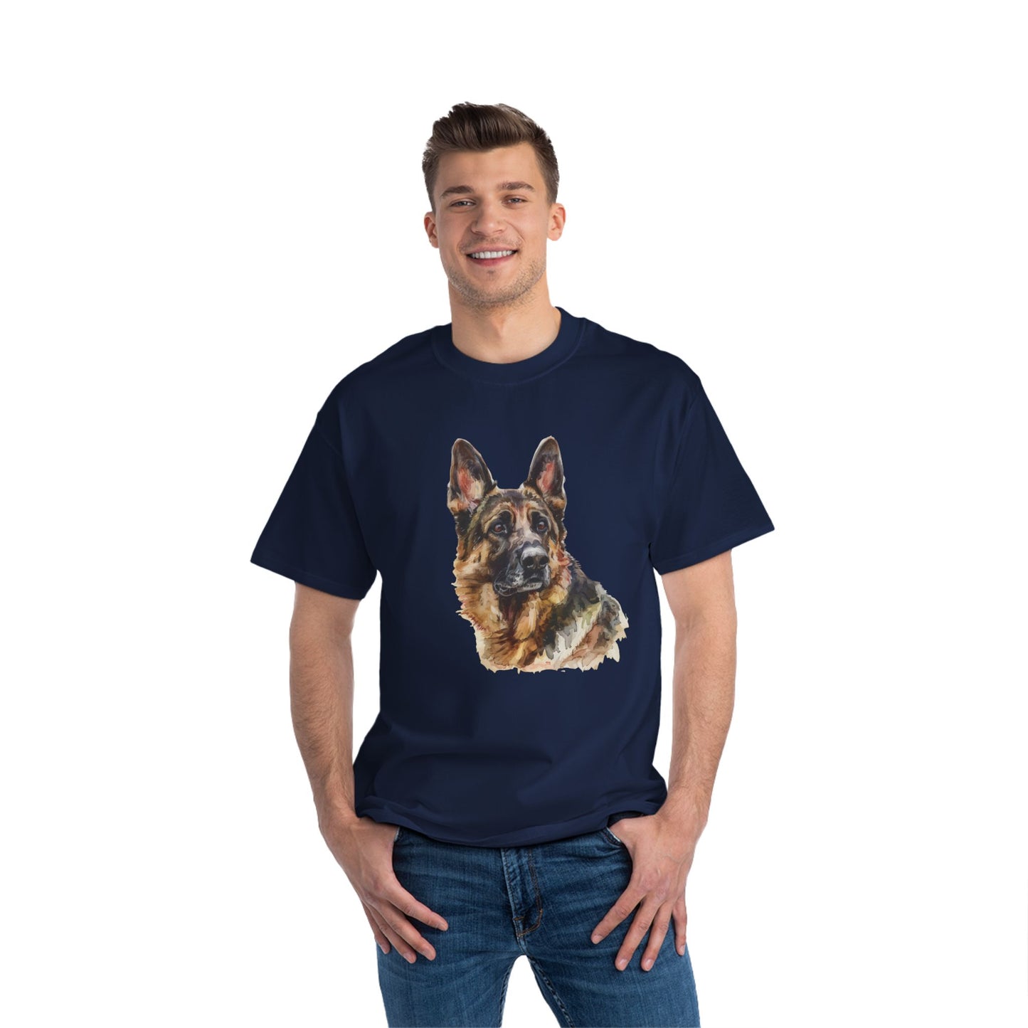 German Shepherd Head Men's Short-Sleeve Crewneck Tee