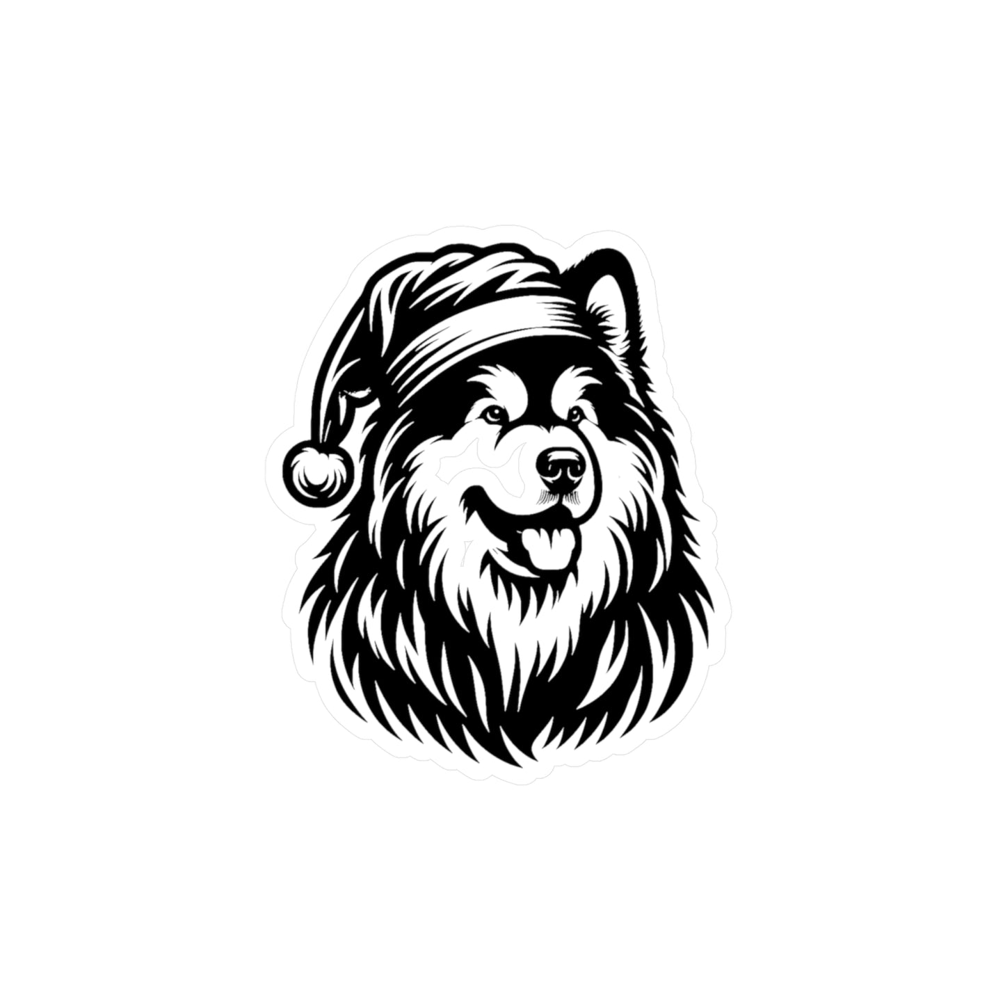 Santa Paws Malamute Vinyl Decal