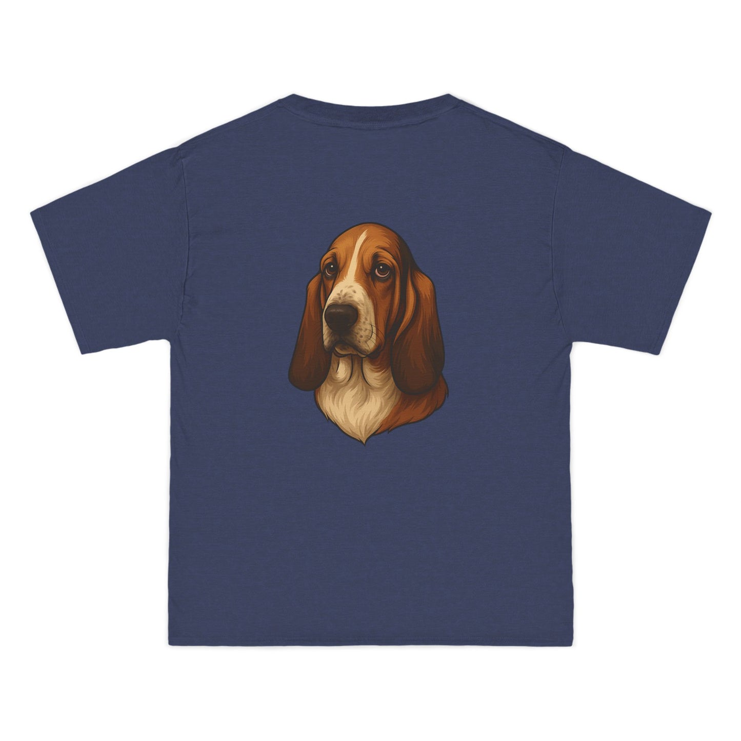 Basset Hound Head Men's Short-Sleeve Crewneck Tee