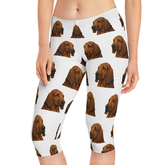 Bloodhound Head Women's Capri Leggings