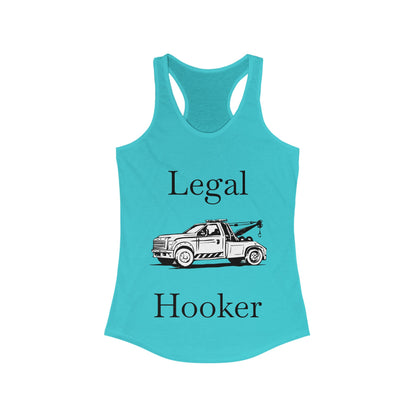 Legal H**ker Wheel Lift Tow Truck Women's Racerback Tank