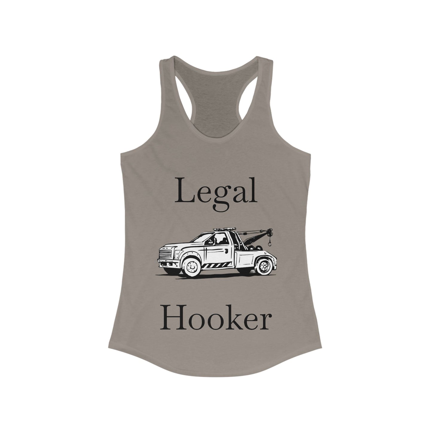 Legal H**ker Wheel Lift Tow Truck Women's Racerback Tank