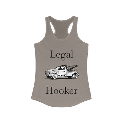 Legal H**ker Wheel Lift Tow Truck Women's Racerback Tank
