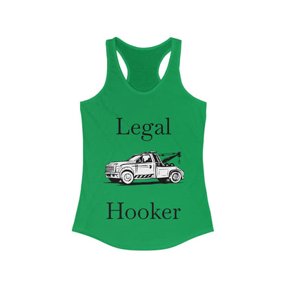 Legal H**ker Wheel Lift Tow Truck Women's Racerback Tank