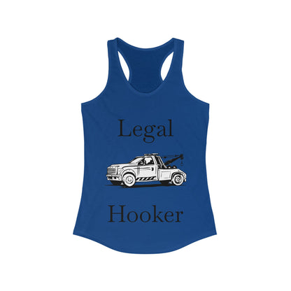 Legal H**ker Wheel Lift Tow Truck Women's Racerback Tank