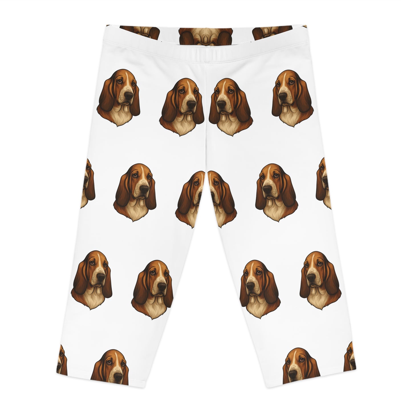 Basset Hound Head Women's Capri Leggings