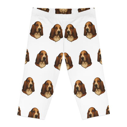 Basset Hound Head Women's Capri Leggings