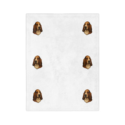 Basset Hound Head Velveteen Microfiber Blanket