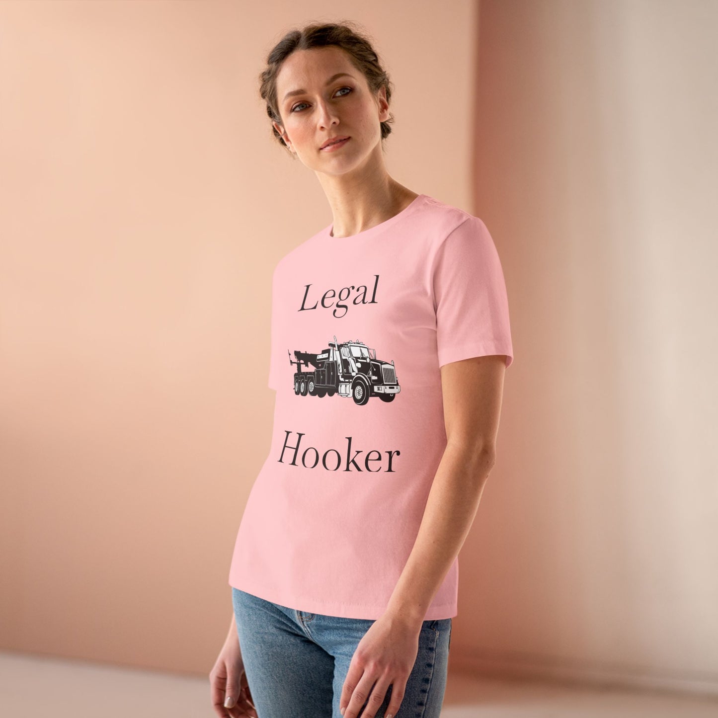 Legal H**ker Heavy Tow Truck Women's Short Sleeve Crewneck Tee