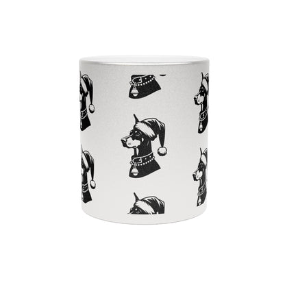 Santa Paws Doberman Metallic Coffee Mug
