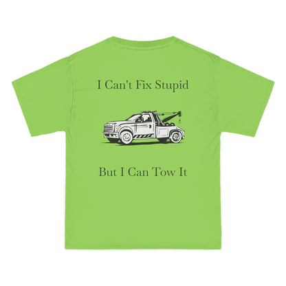 I Can't Fix Stupid Wheel Lift Tow Truck Men's Short-Sleeve Crewneck Tee