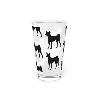 Basenji  Silhouette Drinking Glass