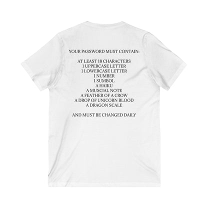 Password Unisex Short Sleeve V-Neck Tee