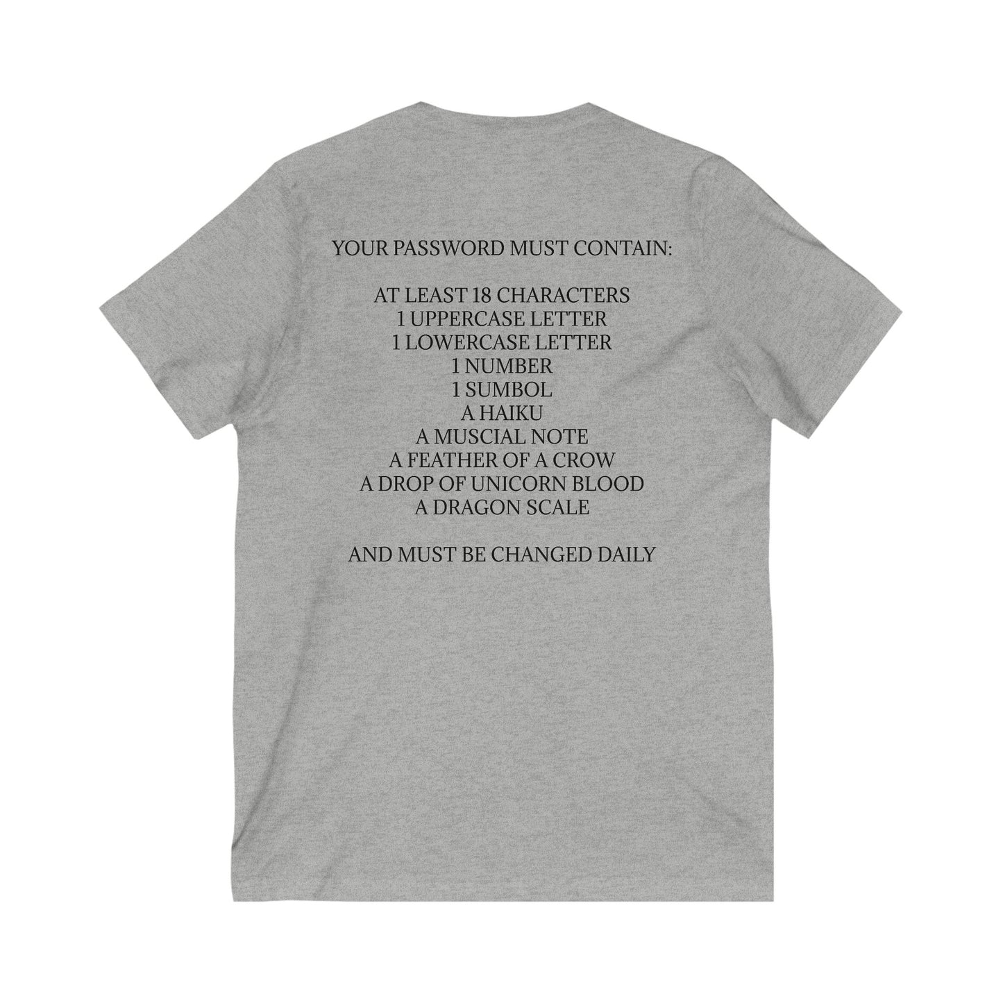 Password Unisex Short Sleeve V-Neck Tee