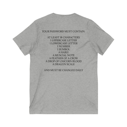Password Unisex Short Sleeve V-Neck Tee