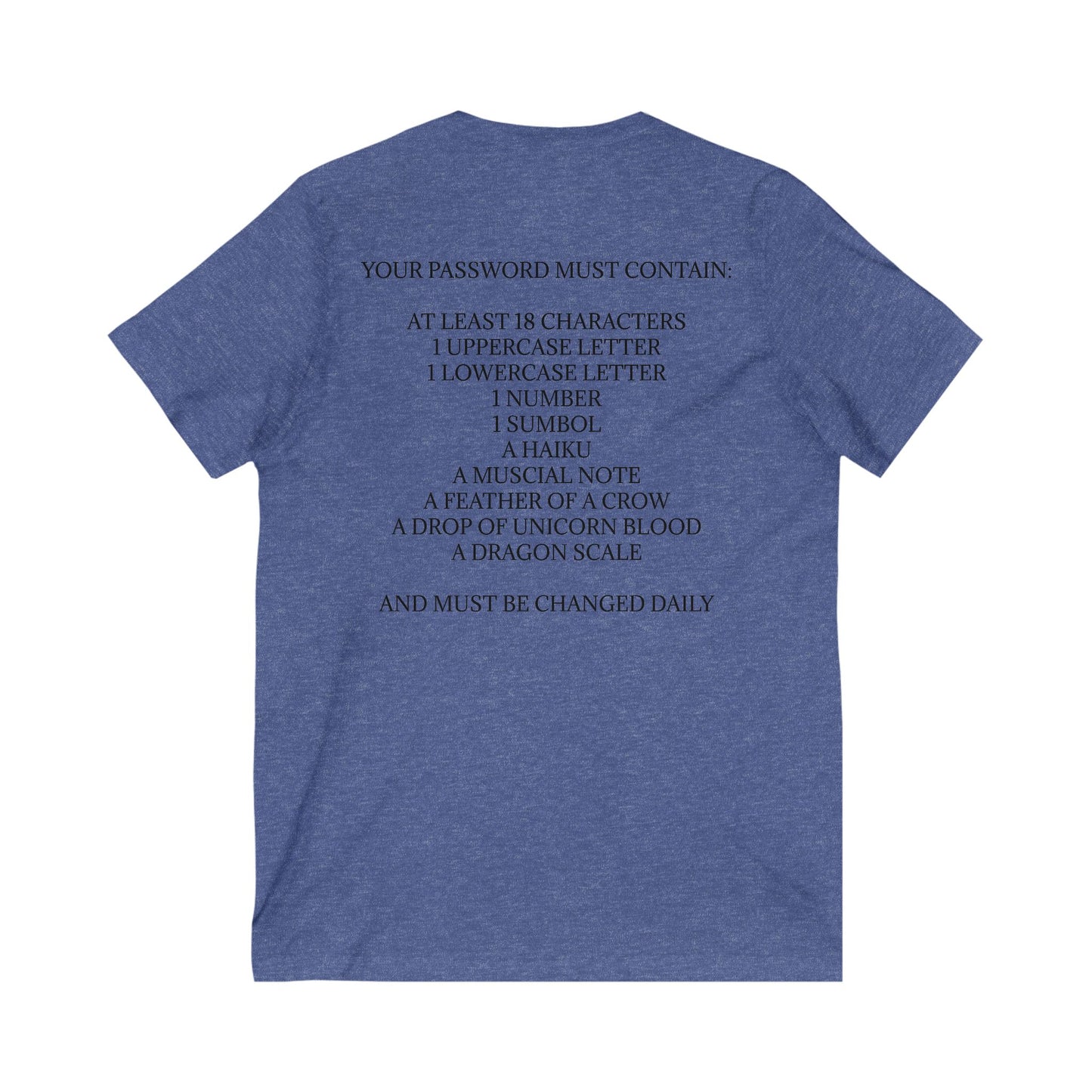 Password Unisex Short Sleeve V-Neck Tee