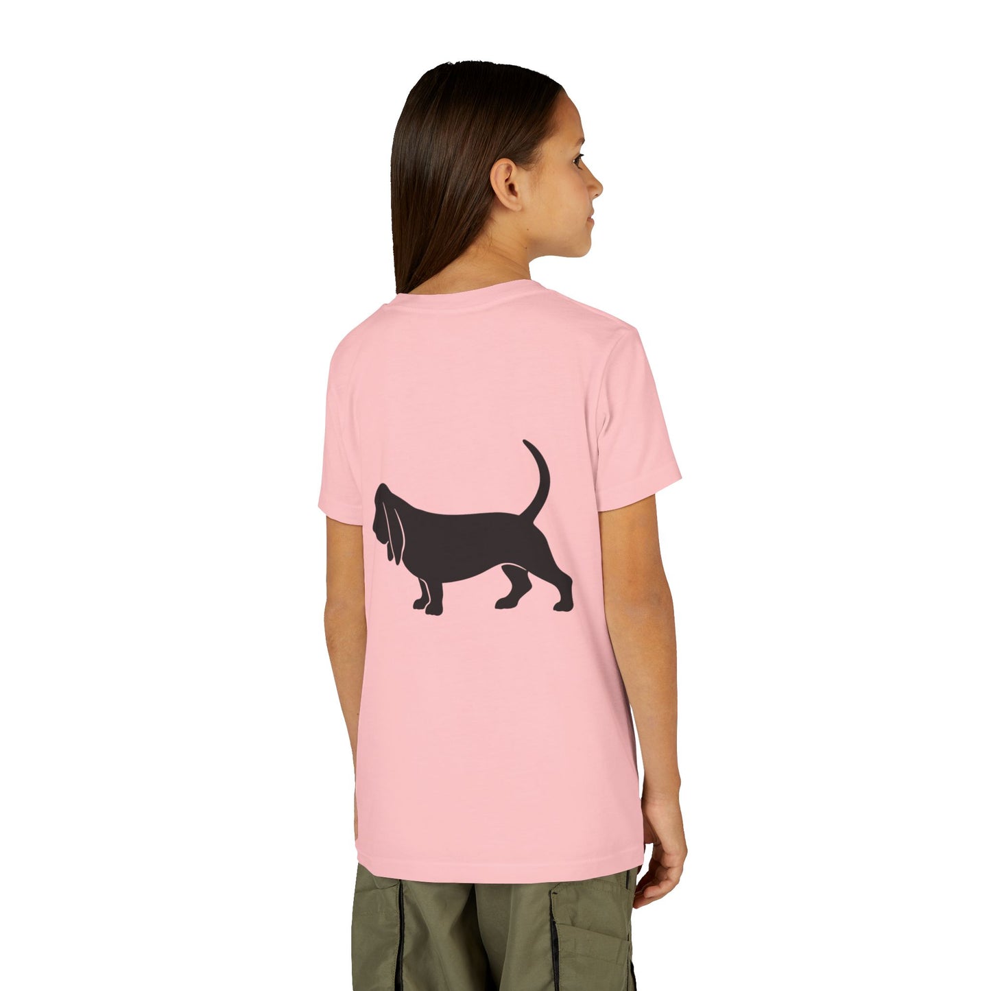 Basset Hound Silhouette Youth Unisex Short Sleeve Crewneck Tee