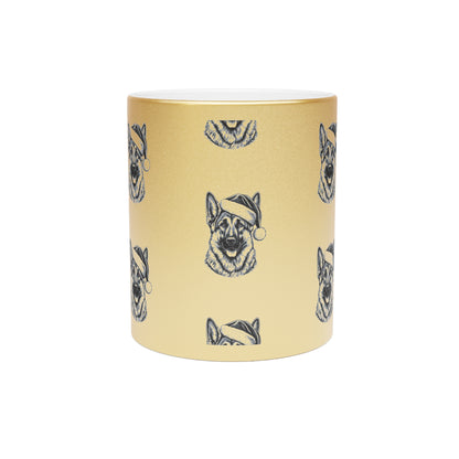 Santa Paws German Shepherd Metallic Coffee Mug
