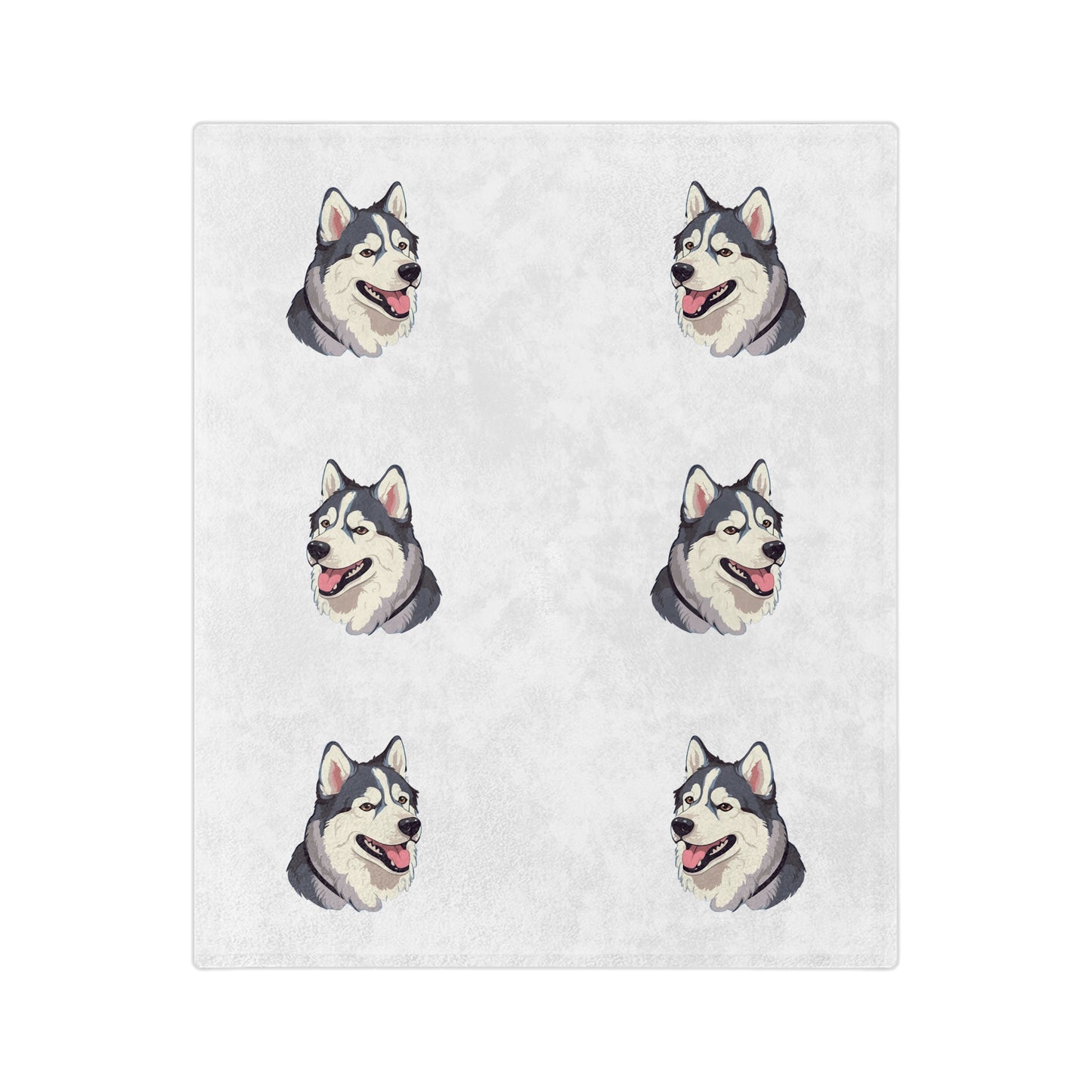 Malamute Head Velveteen Microfiber Blanket