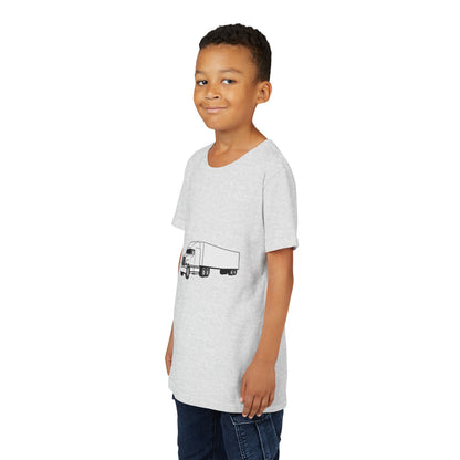 Semi Truck Youth Unisex Short Sleeve Crewneck Tee