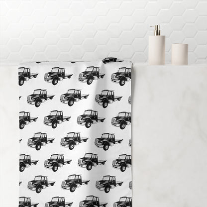 Flatbed Tow Truck Mink-Cotton  Beach Towel