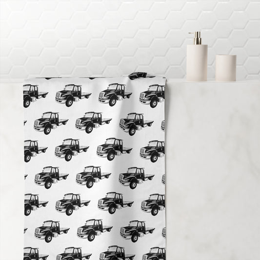 Flatbed Tow Truck Mink-Cotton  Beach Towel