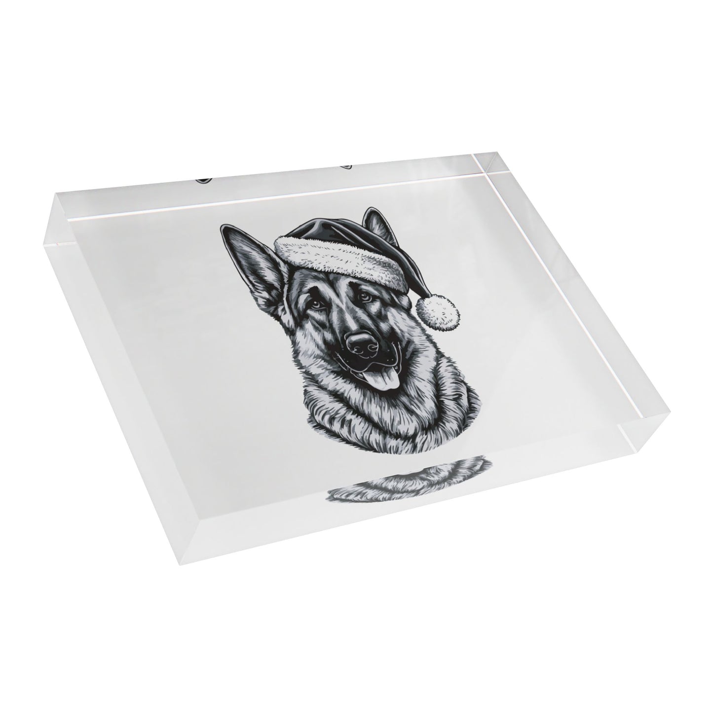 Santa Paws German Shepherd Acrylic Photo Block