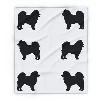 Samoyed Silhouette Arctic Fleece Blanket
