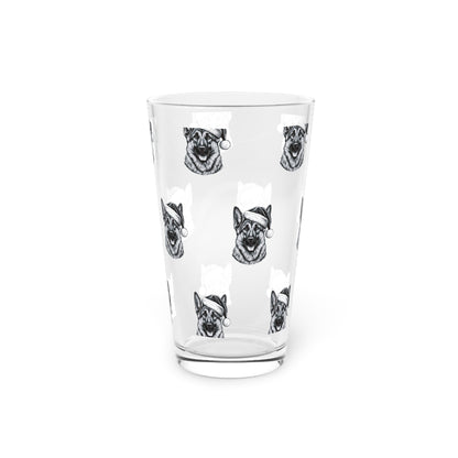 Santa Paws German Shepherd Drinking Glass
