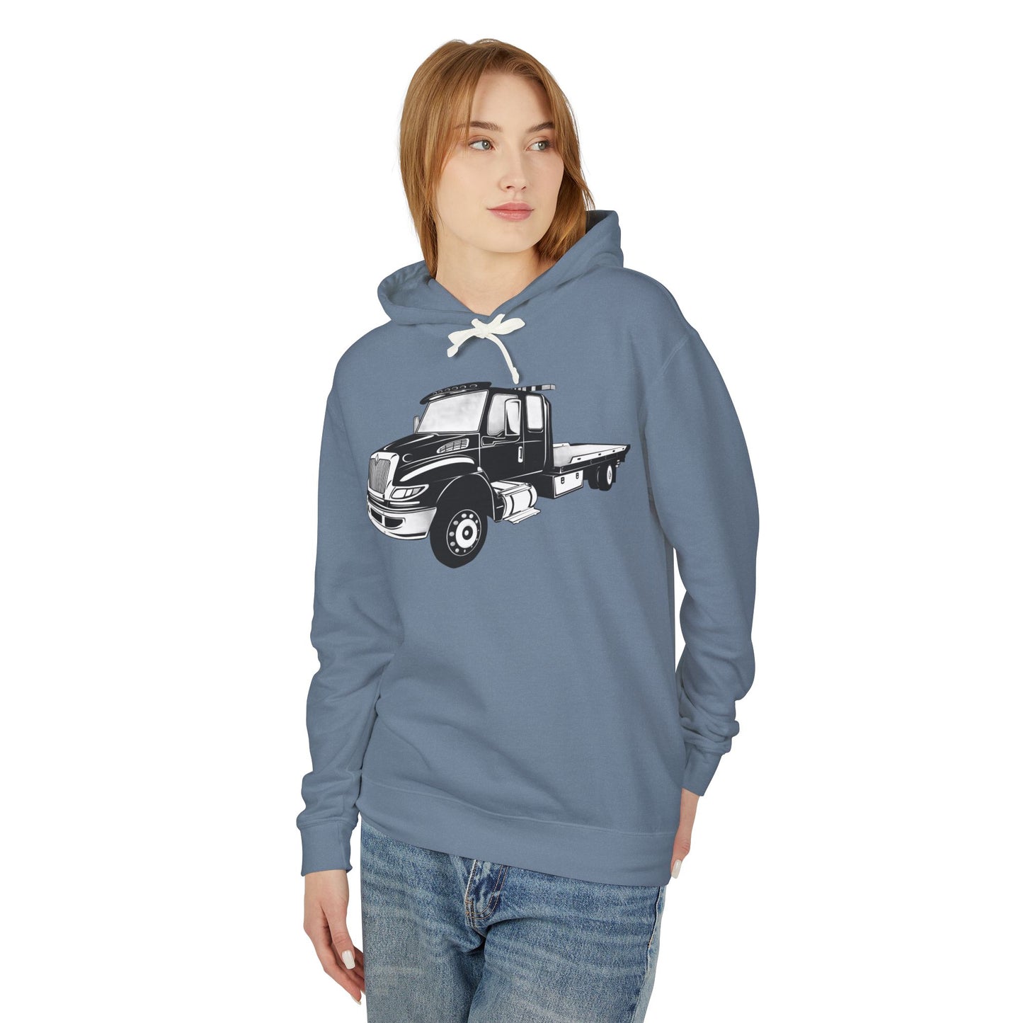 Flatbed Tow Truck Unisex Lightweight Hoodie