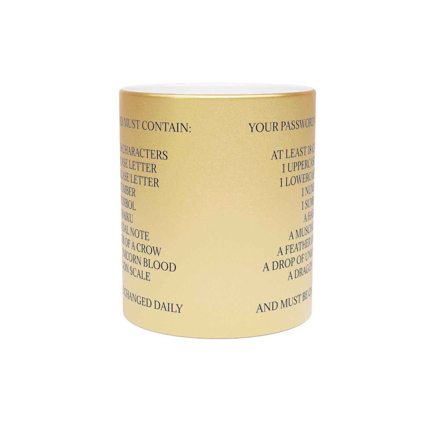 Password Metallic Coffee Mug