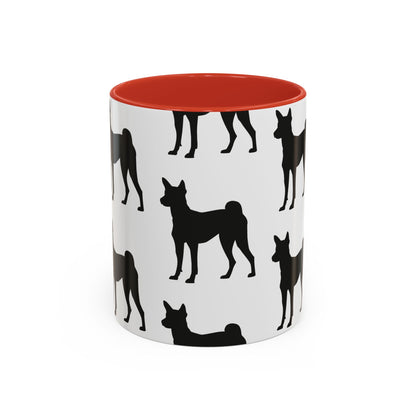 Basenji Silhouette 2-Tone Coffee Mug