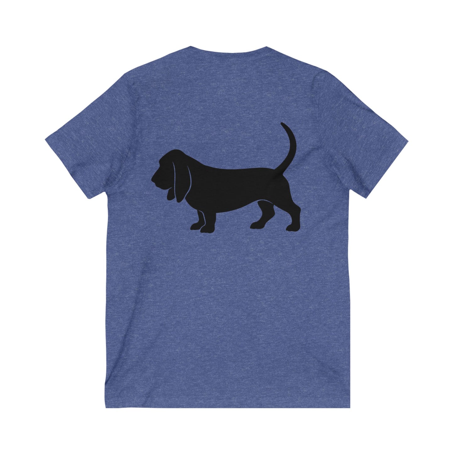 Basset Hound Silhouette Unisex Short Sleeve V-Neck Tee