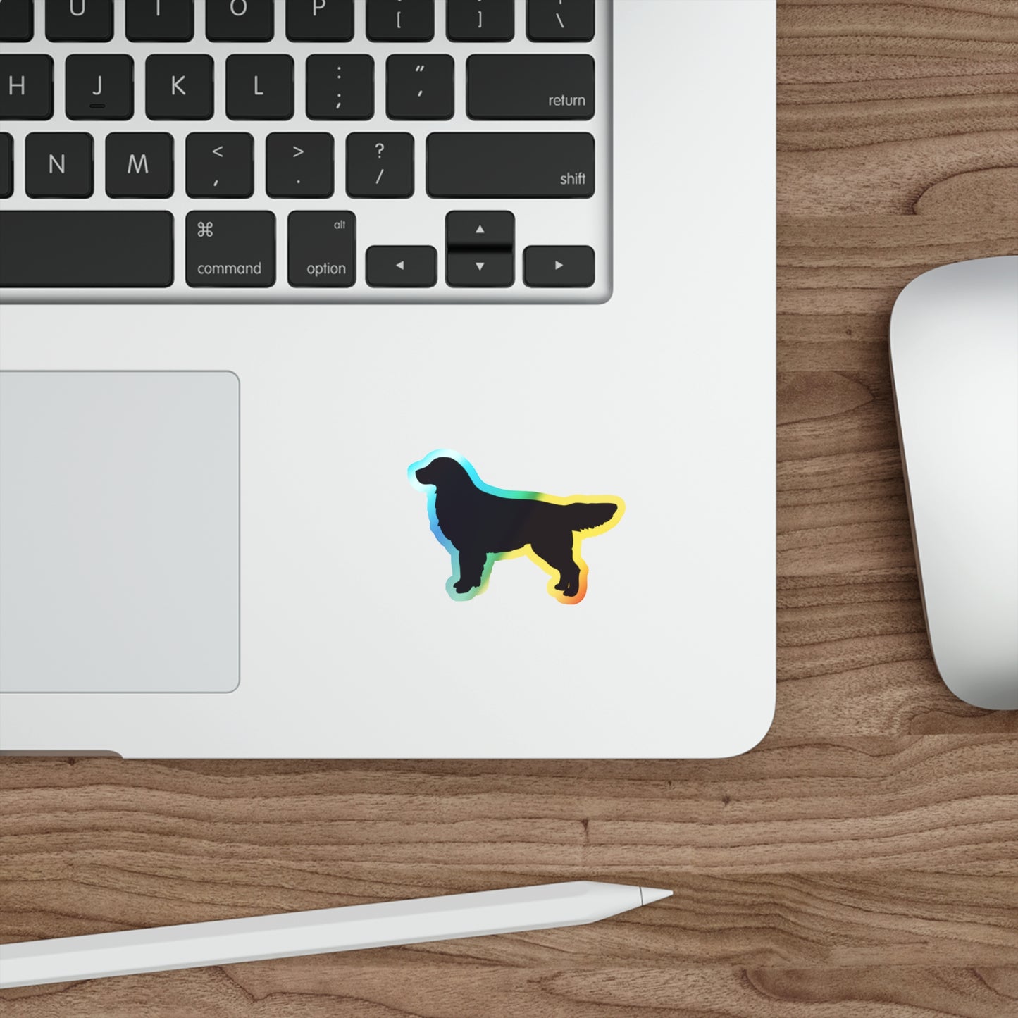 Golden Silhouette Holographic Sticker