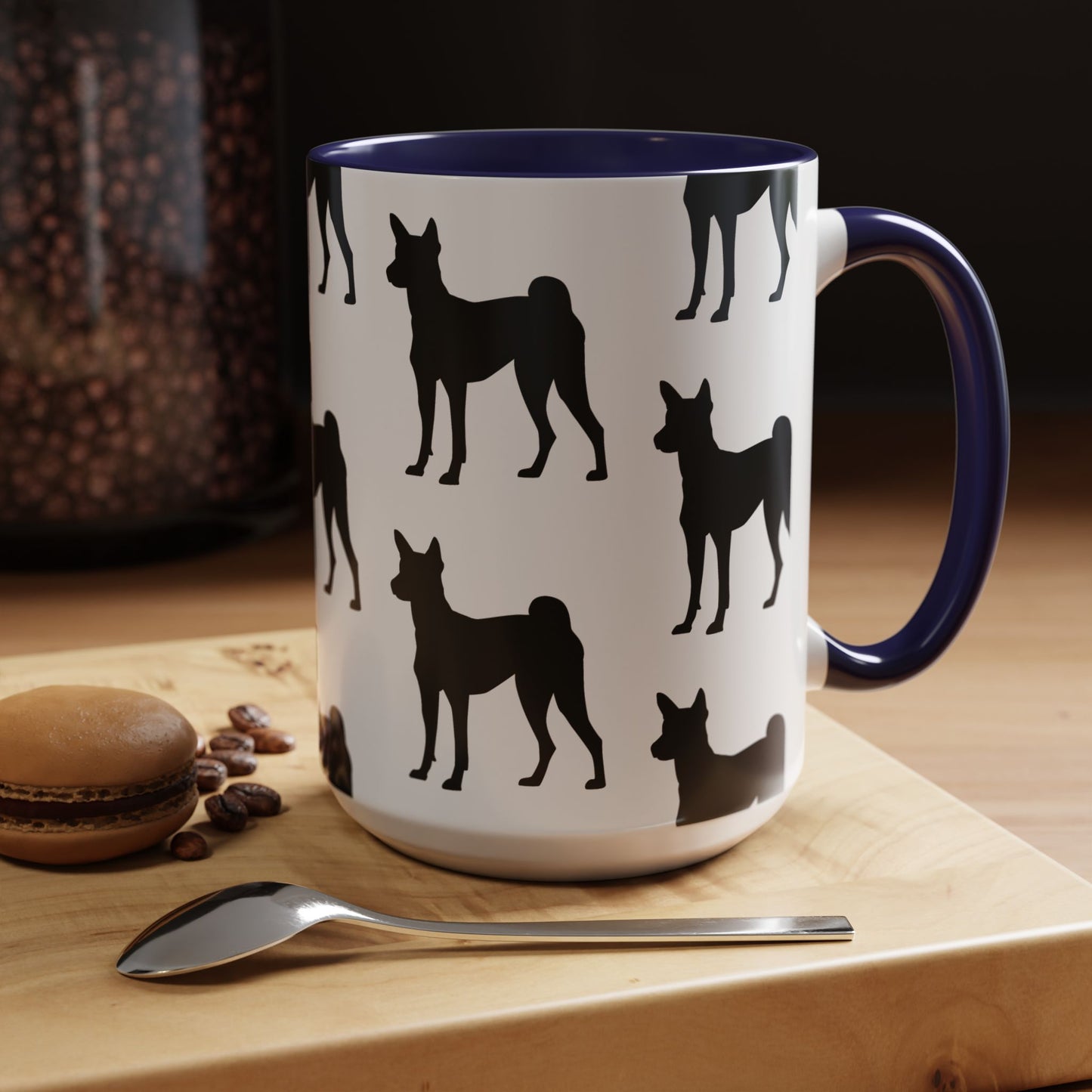 Basenji Silhouette 2-Tone Coffee Mug