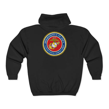 US Marine Corps Unisex Full Zip Hoodie