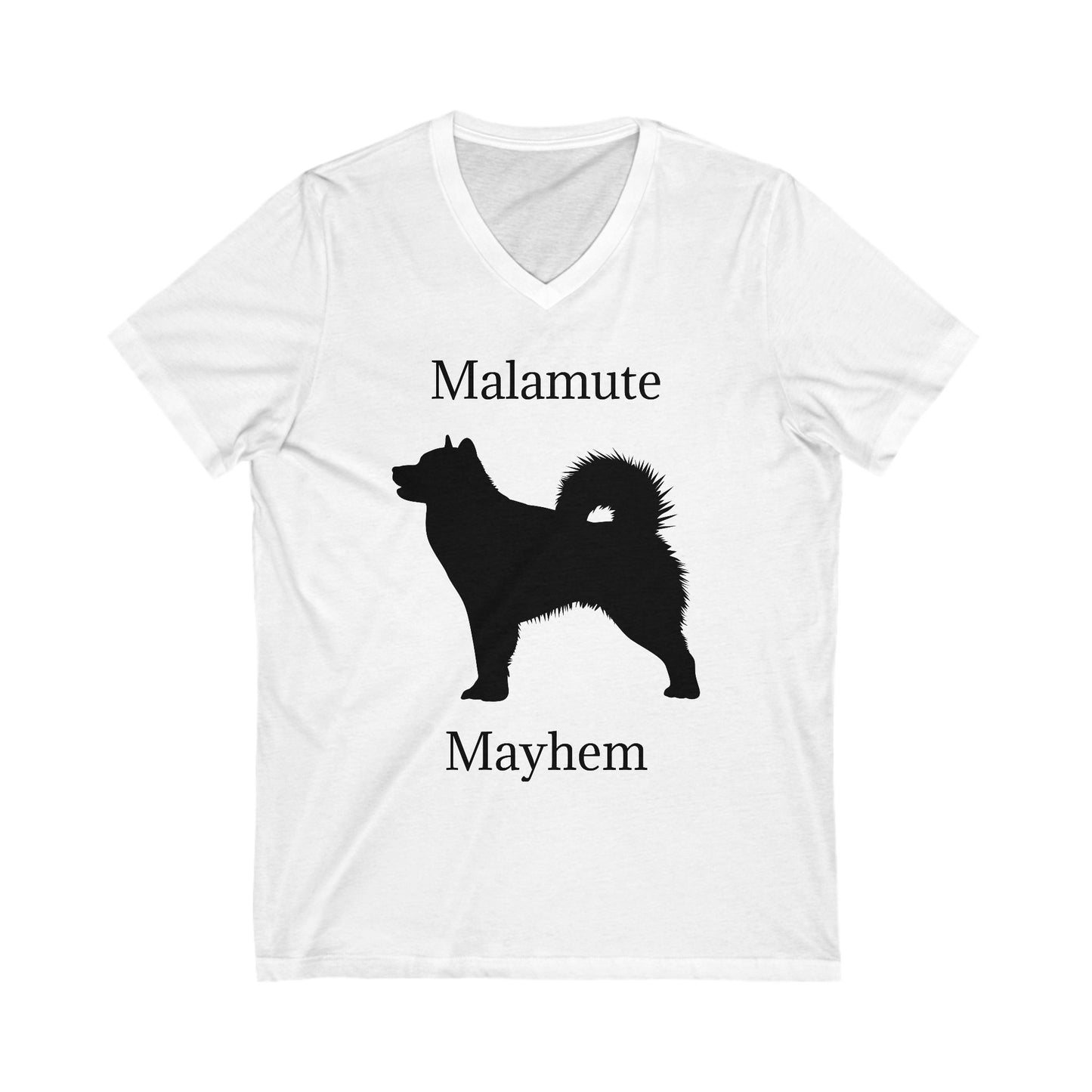 Malamute Mayhem Unisex Short Sleeve V-Neck Tee