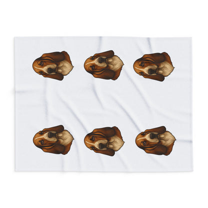 Basset Hound Head Arctic Fleece Blanket