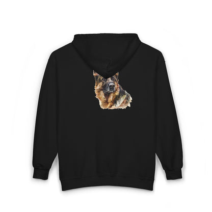 German Shepherd Head Unisex Full Zip Hoodie