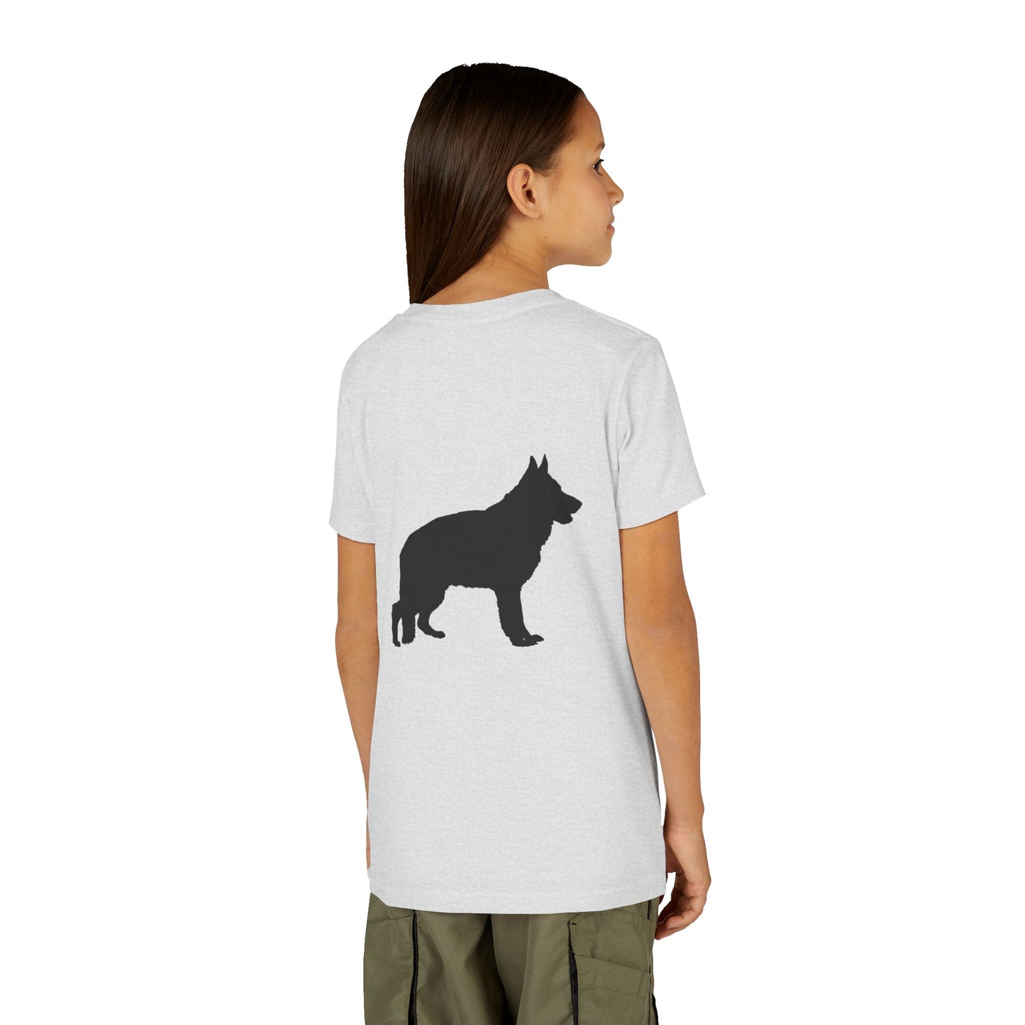 German Shepherd Silhouette Youth Unisex Short Sleeve Crewneck Tee
