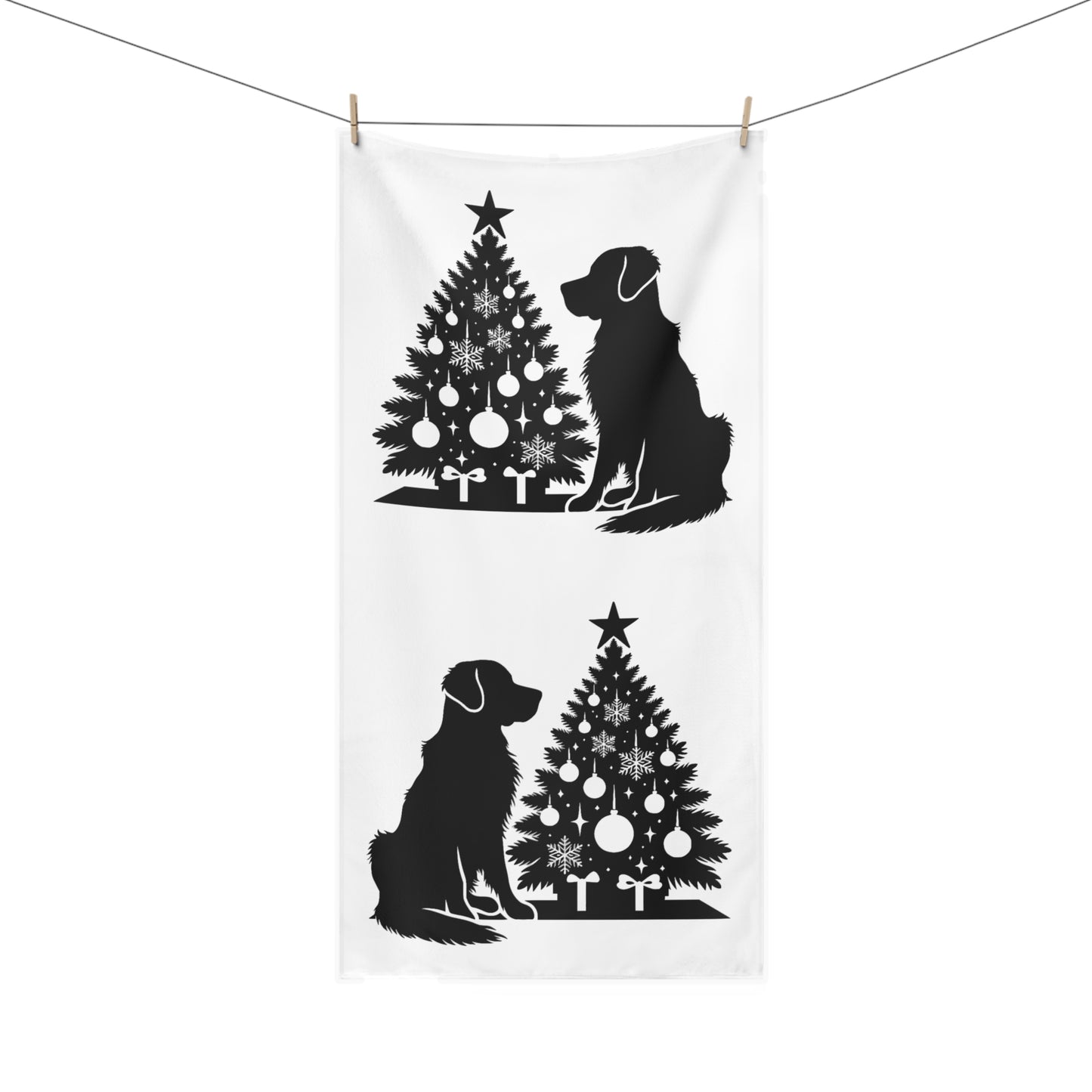 Golden Christmas Tree Mink-Cotton  Beach Towel