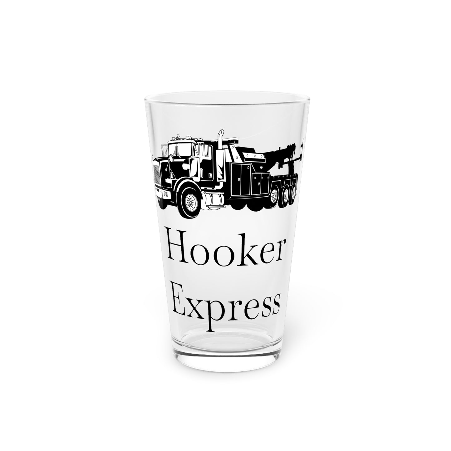 H**ker Express Heavy Tow Truck Drinking Glass