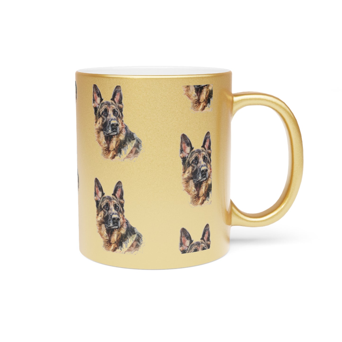 German Shepherd Head Metallic Coffee Mug